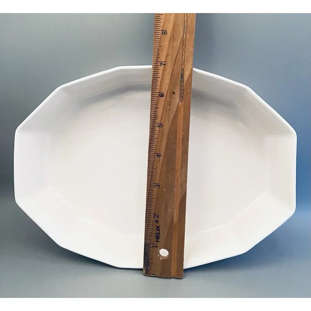 Set of 2 Vintage USA Heritage White Dishes- Serving Platter & Baker Pfaltzgraff